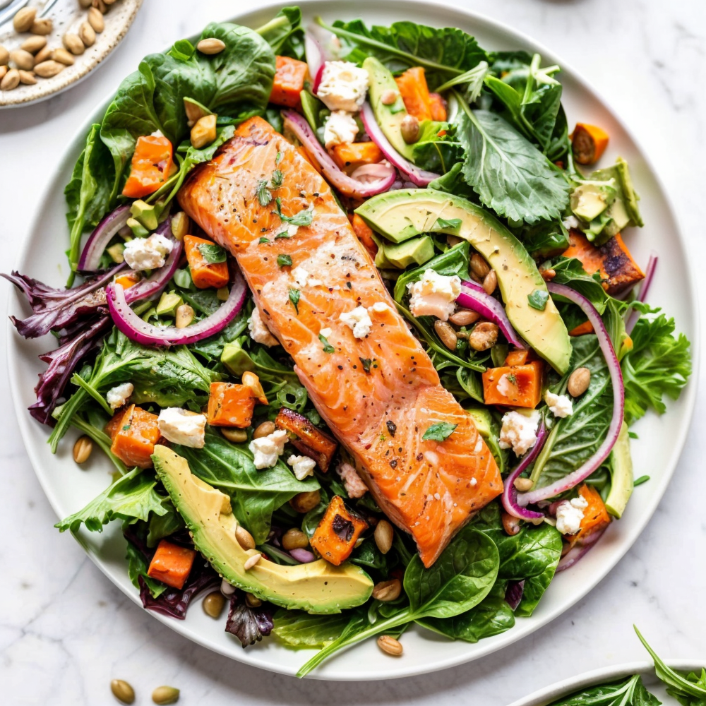 anti inflammation avocado salmon salad