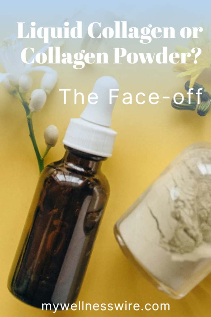 liquid collagen vs collagen protein powder pin image