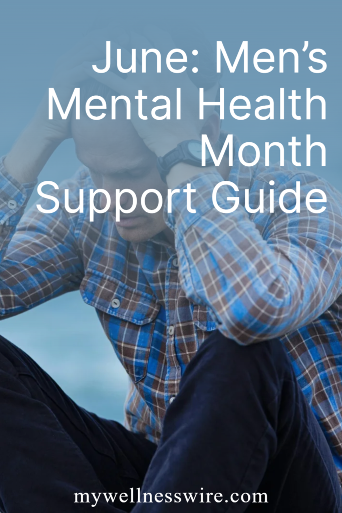 Men's mental health month pin image