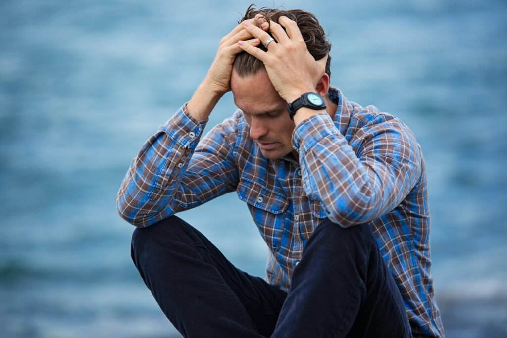 Man struggling with mental health issues