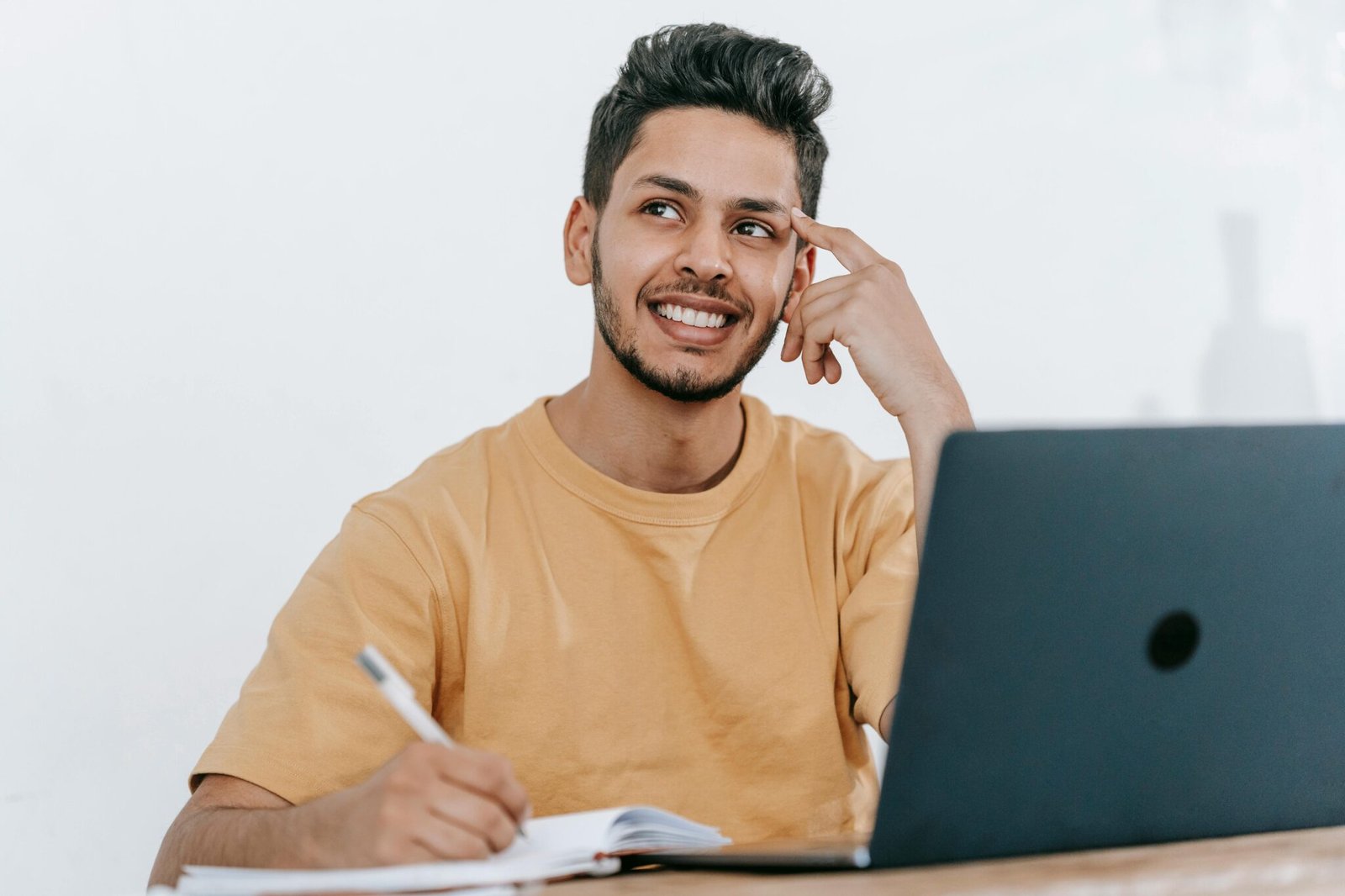 Man thinking at desk